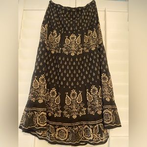 Ralph Lauren Gold & Black Gypsy Skirt - Large